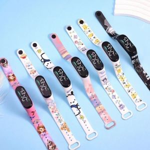 Sanrio Waterproof Sports Smart Watch Kuromi Cinnamoroll Pochacco Led Silicone Bracelet Electronic Watch Kids Digital Watches