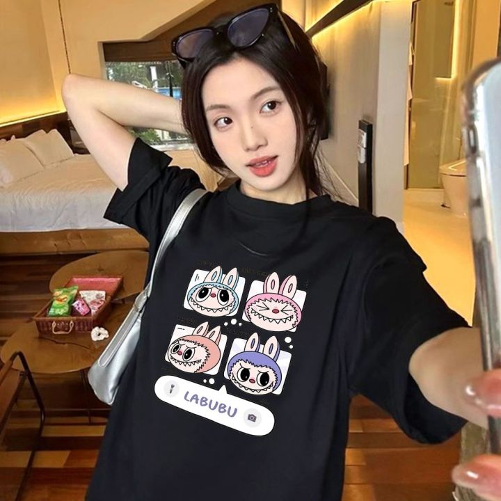 new Labubu Pop Mart T-shirts Korean style, oversized rabbit Labu ...