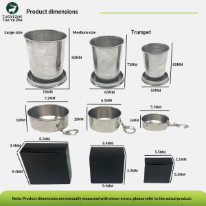 SERENEGLOW Cốc nước có thể gấp gọn bằng thép không gỉ tiện dụng dành cho cắm trại ngoài trời đi bộ đường dài du lịch – Thiết kế nhẹ và nhỏ gọn