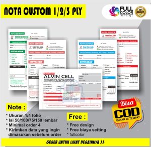 BISA COD | CETAK NOTA CUSTOM untuk Service HP dan Jual Beli HP