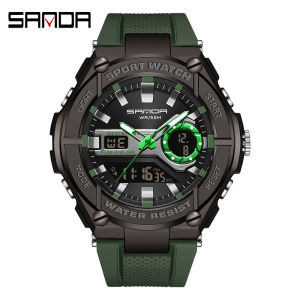 SANDA Popular Mens Watches for Foreign Trade 3123 Fashionable mens wristwatch outdoor luminous waterproof electronic watch