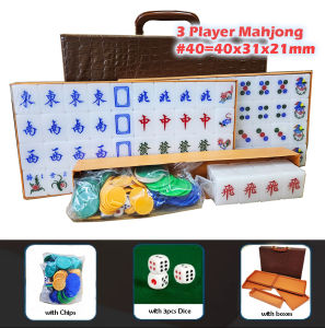 3 Player 40 42MM High Quality Mahjong Sugar White Acrylic Playing Games