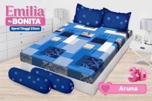 BONITA SPREI EMILIA BY BONITA 3D ANTI LUNTUR SEPREI SEPRAI 180 x 200 KASUR NO.1 T.25CM