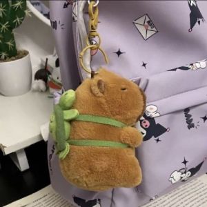 Cute Capybara Plush Toy Cartoon Kapybara Guinea Pig Pendant Soft Stuffed Doll Backpack Keychain Bag Car Key Ring Decora Kid Gift