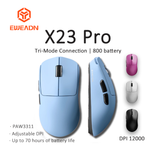 【EWEADN】 X23Pro Wireless Gaming Mouse PAW3311 Sensor 49g Lightweight Mouse 12000 DPI 2.4G/BT5.0/USB-C Rechargeable