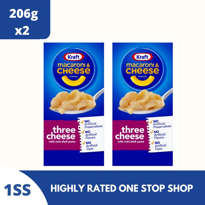 Kraft Three Cheese Mac and Cheese Dinner 206g x 2 | Lazada PH