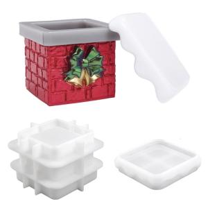 Silicone Decorative Tins Mould Gift Box Shape Storage Box Molds Silicone Texture for Crafting Distinctive Storage Box