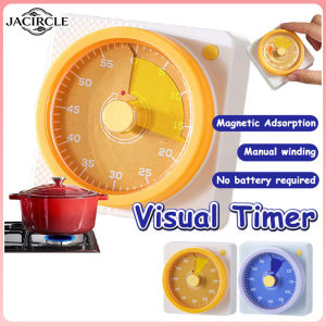 JACIRCLE Magnetic Kitchen Timer Visual Time No Batteries Required Countdown Cooking Tools Mechanical Learning Alarm Clock