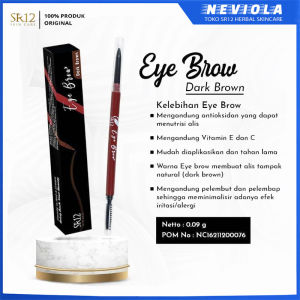 Eye Brow Dark Brown SR12 Pensil Alis Waterproof Mudah Diaplikasi Lembab Menutrisi Alis
