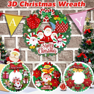 3D Christmas Wreath Door Hanging Mall Store Home Window Xmas Decoration