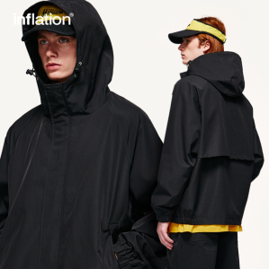 INFLATION brand dual head high zipper minimalist sprinter jacket 2024 Autumn/Winter new windproof hooded loose jacket