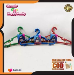 Hanger Baju Warna Gantungan Lidi 6 PCS By Grosir Happy Family