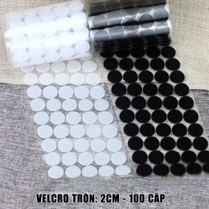 Băng dính gai Velcro tròn khóa nhám có sẵn keo dán các loại đường kính 1.2cm 1.5cm 2cm