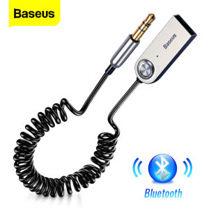 Bộ thu Bluetooth Baseus Bộ chuyển đổi Bluetooth không dây USB sang 3.5mm Jack AUX Bộ phát Bluetooth với micrô tích hợp cho loa âm thanh trên xe hơi rảnh tay và âm thanh gia đình