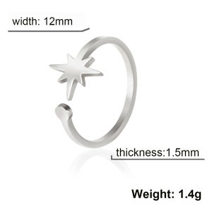 Skyrim nhẫn nữ thanh lịch với thiết kế hình ngôi sao bát giác và kích thước có thể điều chỉnh làm quà tặng trang sức thời trang nhẫn cho nữ