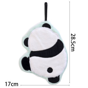 Coral Velvet Panda Hand Towel Thickened Absorbent Coral Velvet Towel Kitchen Bathroom Hanging Rag Handkerchiefs Children Adult