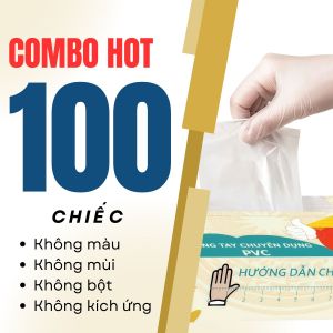 Combo 100 Chiếc Găng Tay Trong Suốt PVC Không Bột Dùng Một Lần – Size S M L – Gia Dụng Làm Bếp Spa