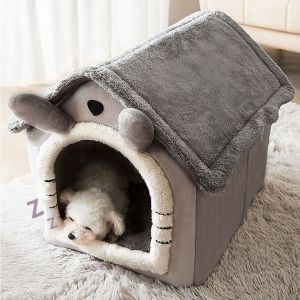 WUXU Plus Velvet Winter Kitten Closed Cat Bed Pet Bed Cat Kennel Puppy Nest