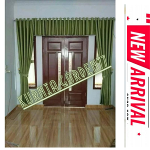 Set Gorden Poliester Elegan dengan Poni dan Lipatan