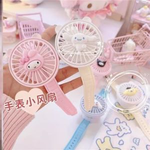 Sanrio Portable Watch Fan USB Charging Bracelet My Melody Cinnamoroll Kuromi Cute Cartoon Anime Mini Fan Home Accessories Summer Wrist Fan Gift for Boys and Girls