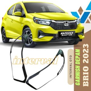 Garnish Lampu Depan Mobil Honda Brio 2023 Cover Garnis Hitam