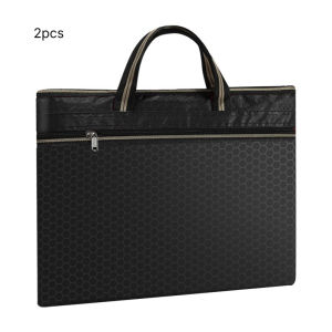 1PC Large Capacity Briefcase Folder Tote Bag Storage Handbag Waterproof Document File Paper Organize Waterproof Document Bag A4 File Organizer Portable Hand Carry Folder Storage Bag for Office School Home