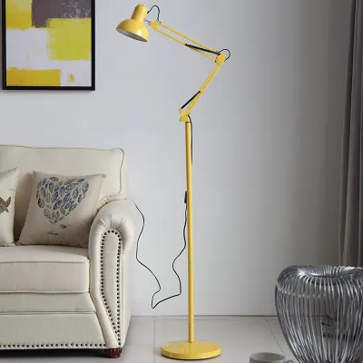 Metal Adjustable Long Swing Arm Floor Lamp Floor Lights Office Room Bedroom Led Reading Led Standing Lamp