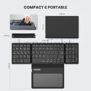 Foldable Bluetooth Keyboard Portable Full Size Folding Keyboard with Touchpad