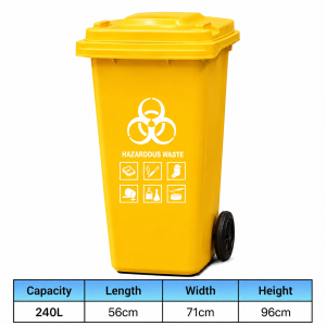 Large capacity outdoor trash can hygienic classification commercial wheeled and covered community pu