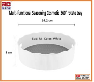 RC-Global Rotating Spice Rack Organizer Seasoning Holder Condiments Storage Home Supplies for Kitchen Bathroom Cabinets Condiment Organizer