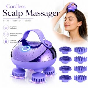 JAYNEBIO 4 Claws Cordless Scalp Massager Mini Waterproof Head Massager Professional Relieve Stress Cat Head Scratcher