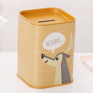 Korean Style Square Piggy Bank Penholder Kids Birthday Gift Children Day Gift Tin Goodie Bag Money Box Reward Piggy BanK