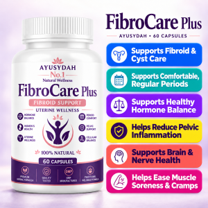 Ayusyadah Natural Wellness FibroCare Plus Fibroid Support Utterine Wellness 100% Natural 60 Capsules • Uterine Fibroids • Fibroid Symptoms • Fibroid Support • Womens Reproductive Health • Hormone Balance • Heavy Menstrual Bleeding