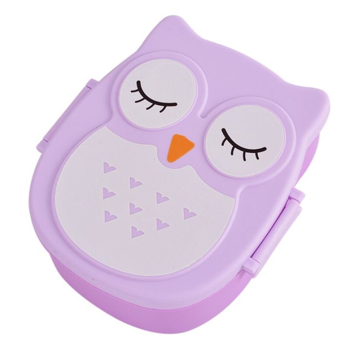 Microwave Cartoon Owl Lunch Box Food Storage Container Children Kids