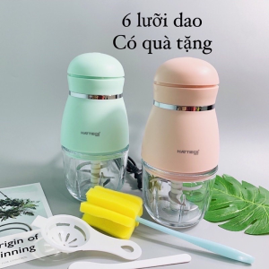 Máy Xay Đa Năng Hattiecs 6 Lưỡi Cối Thủy Tinh Bộ Máy Xay Hattiecs Xay Đồ Ăn Dặm Cho Bé