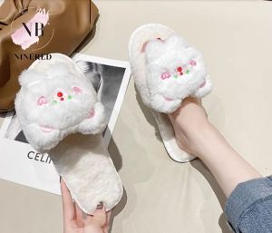 Dép Đi Trong Nhà Chống Trơn Gấu Bear Mắt Tim - D165
