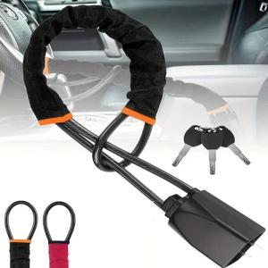 Universal Anti-theft Device Car Steering Wheel Lock Safety Belt Buckle Lock Steel Cable Lock Steel Wire Rope Lock Car Security