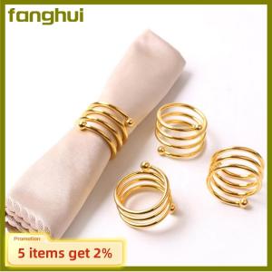 fanghui 1PC Creative Metal Napkin Ring Button Ring Napkin Western Buckle Napkin Ring