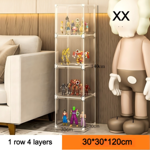 Trove Lemari pajangan plastik sepenuhnya transparan/lemari penyimpanan/lemari pajangan penyimpanan yang dapat dilepas