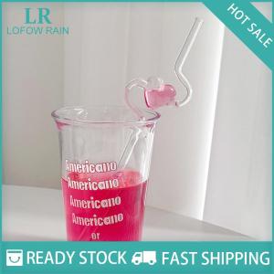 LF Wholesale✨Flash Sale ✨ Love-shaped Heat-resistant Glass Straw High-value Girl Heart Glass Tube Juice Drink Household Transparent Straw Reusable