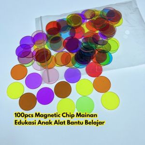 100pcs Magnetic Chip Anak Toy Mainan Colorful Chips Belajar Hitung Bantu Counting Matematika BR260 Alat Montessori Edukasi