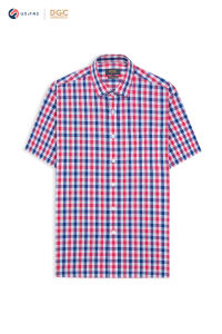 Áo sơ mi nam ngắn tay 100% cotton dáng suông - kẻ caro thoáng mát dành cho mùa hè DGC - SASNBC22M