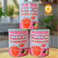 Thạch nổ, Hạt nổ củ năng màu Hồng/ Trắng Lotus hộp 850g- Topping trà sữa Trà sen siêu ngon. 