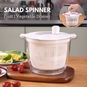 KLICKKRATE Household Salad Spinner Salad Dryer Large Capacity 2 in 1 Vegetable Dehydrator Drainer High Quality Multifunctional Absorbent Basket