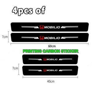 Honda Mobilio Sticker Carbon Print Carbon 3D Sticker Pijakan Pintu Bagasi Mobil Honda mobilio