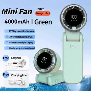 2025 Hot Sales New  PortableFan 3600mAh Rechargeable Battery USB Fan  LED Digital Display High-speed Powerful Turbo Fan