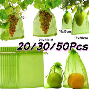 20/30/50Pcs Reusable Nylon Insect-Proof Mesh BagFruit BagsAnti-Fruit Fly NetGarden Plant Protection Fine Mesh