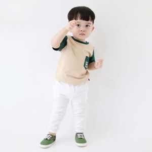 Lily And Clark Kaos Anak Ternyaman Warna Cream Salur Hijau KLC26