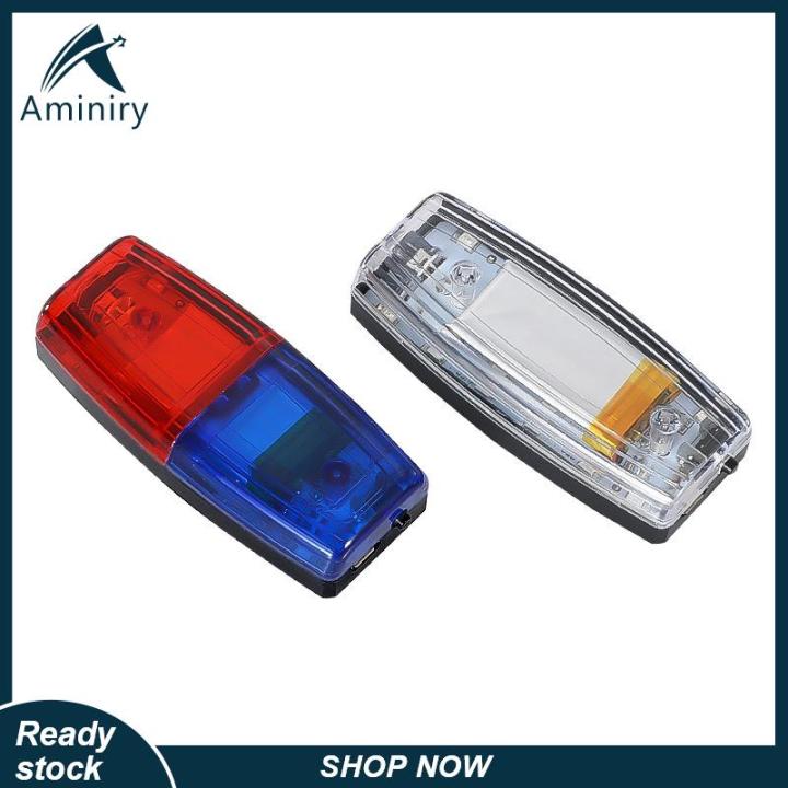 Aminiry[Love sports] Red Blue LED Shoulder Warning Light Shoulder Clip ...