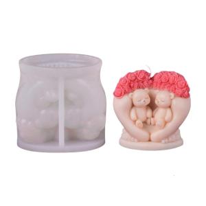 Couple Bear Silicone Molds for Making Valentines Present Couple Bear Silicone Mold Gypsum Silicone Molds